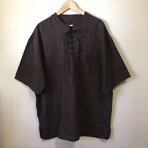 Medieval Brown Tie-Up Tunic D&D Castlecore Renaissance Faire Pub Wear XXL